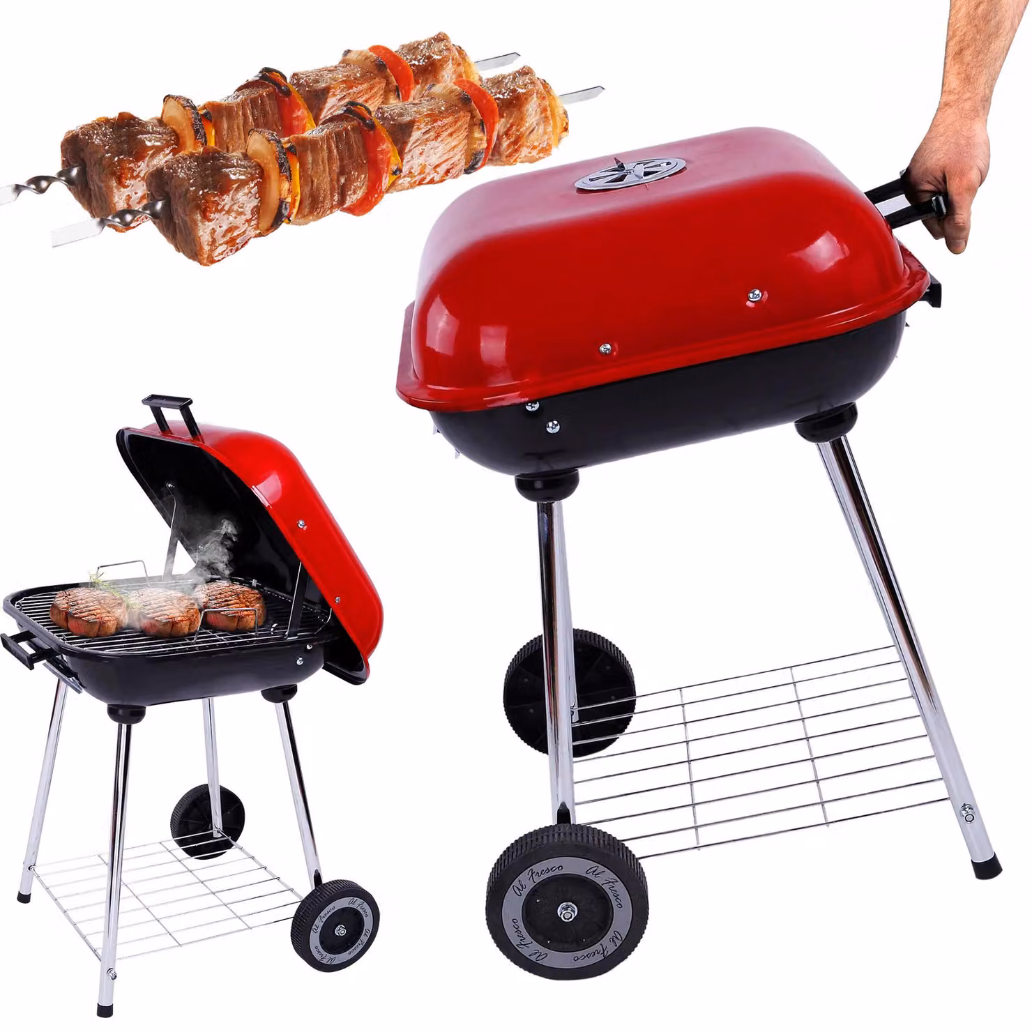 Extralink Home Barbecue con Ruote, Portatile, per Giardino