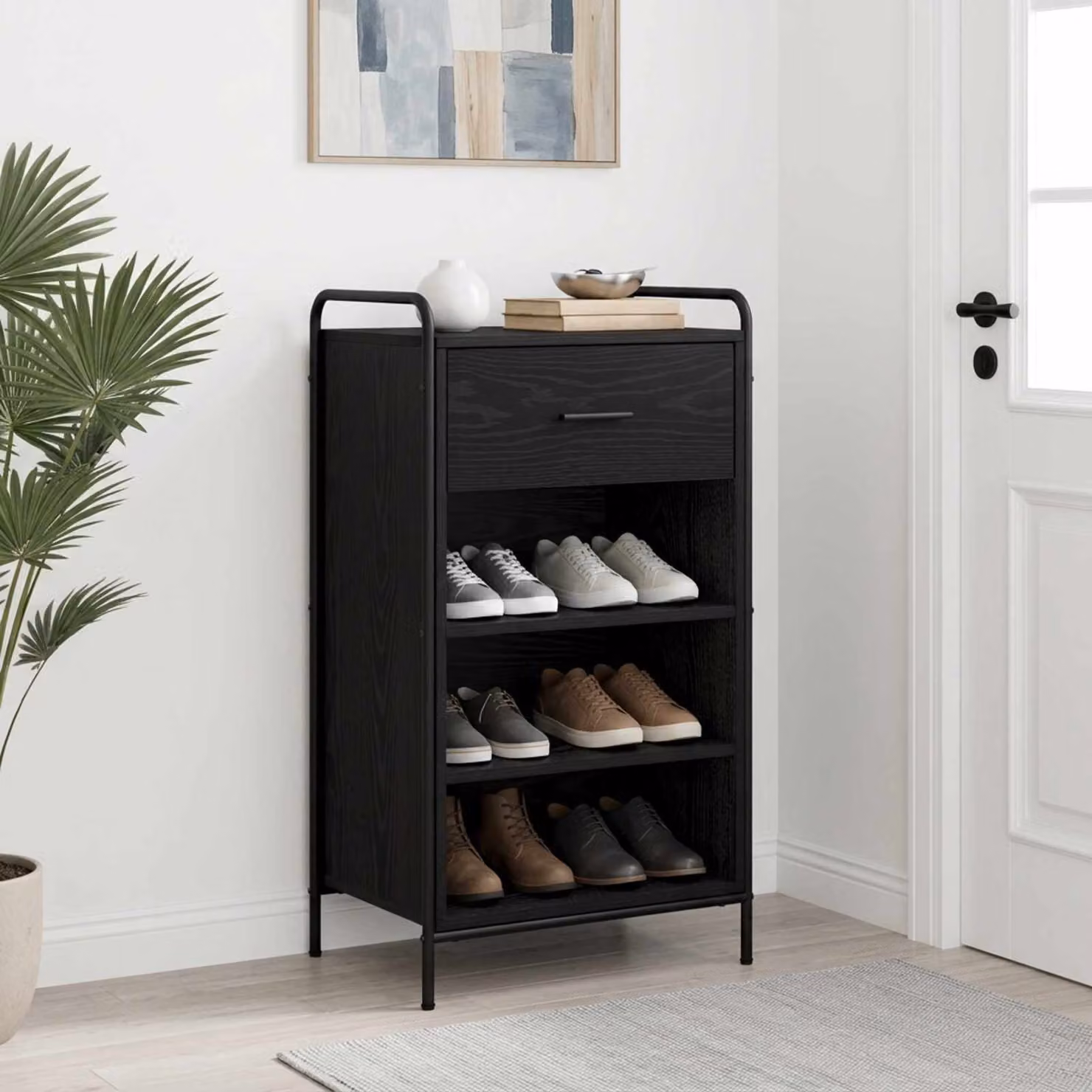 vidaXL Mobile per scarpe 51 x 36,5 x 93 cm Legno ingegnerizzato