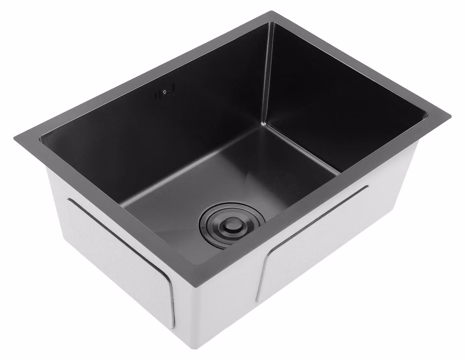 Lavello da incasso per cucina - Vasca singola - Acciaio inossidabile 304 - Rettangolare - Con rubinetto - 55 x 40 cm, colore nero