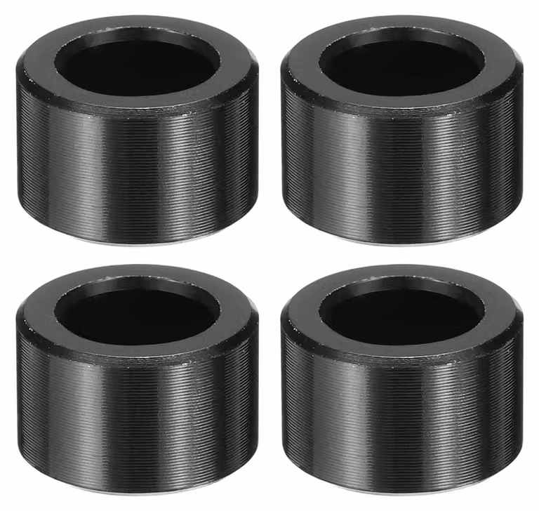 Confezione da 4 distanziatori in alluminio M8, forma circolare, dimensioni 8x12,7x7,9 mm, colore nero