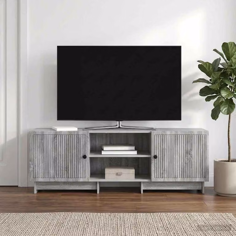 Mobile TV vidaXL in legno ingegnerizzato grigio Sonoma, L 150 x P 31 x H 50 cm