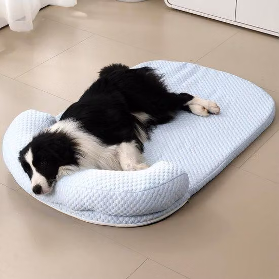 Griglia rinfrescante per cani - una cuccia rimovibile e lavabile, materasso in schiuma ghiacciata per cani e gatti, lettino estivo per animali, blu, L.
