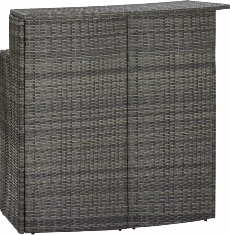The Living Store Tavolo bar da giardino grigio 120x55x110 cm Poly Rattan