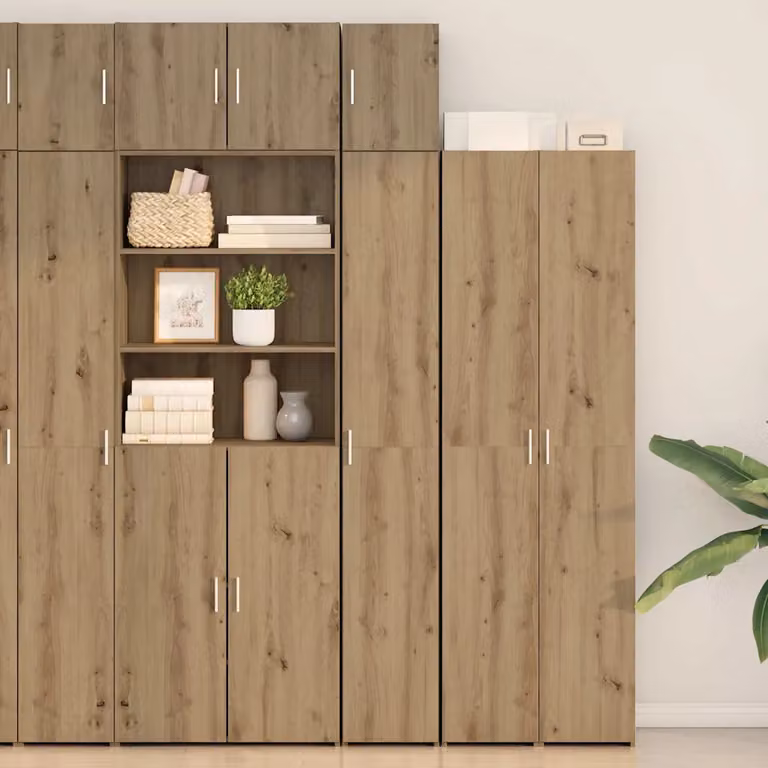 Armadio da parete vidaXL in Rovere con ripiani e ante, L/P/H: 30 x 42,5 x 225 cm