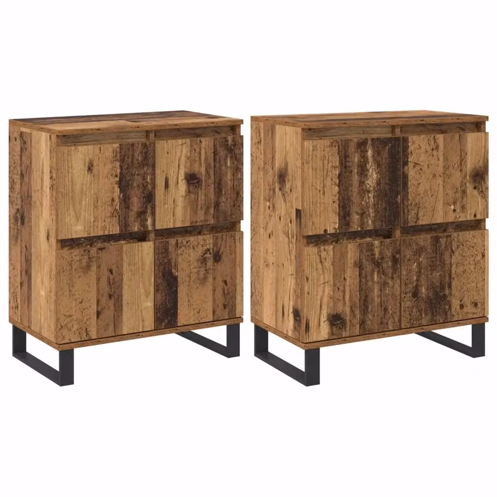 Set di 2 credenze moderne vidaXL in legno color marrone L/P/H: 60 x 35 x 70 cm – 2
