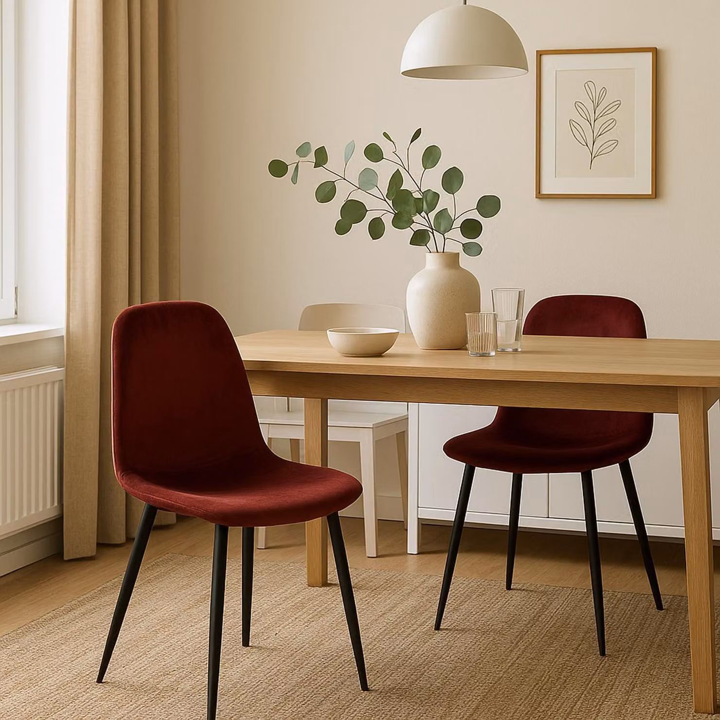 Sedia Savannah Velvet Rosso
