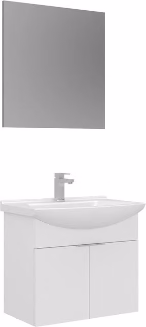 Set mobile lavabo con specchio (2 pezzi) "Purus 65" - 65 x 50 x 58 cm - Bianco