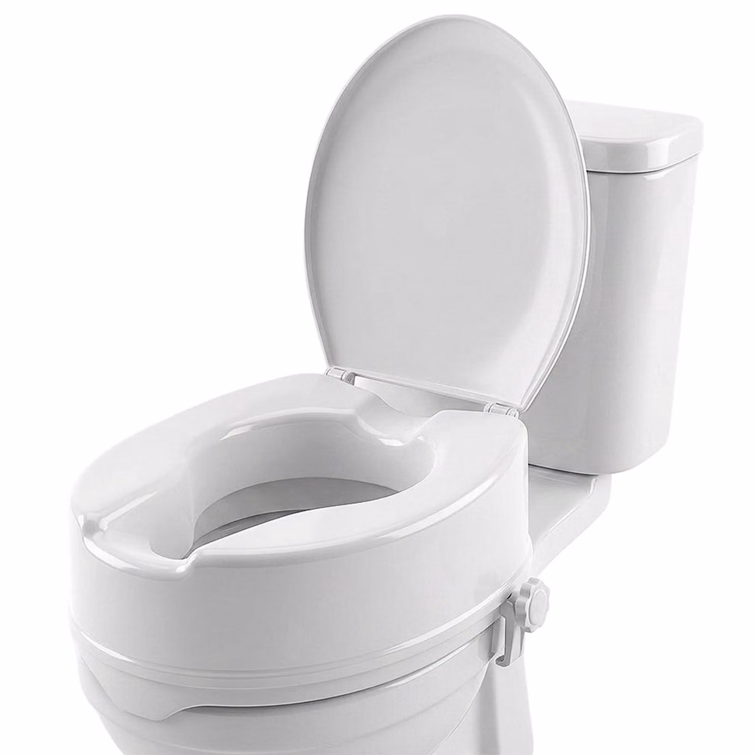 Rialzo per sedile WC con coperchio Mobiclinic 10 cm Titán per adulti Rialzo per WC adattabile Bianco