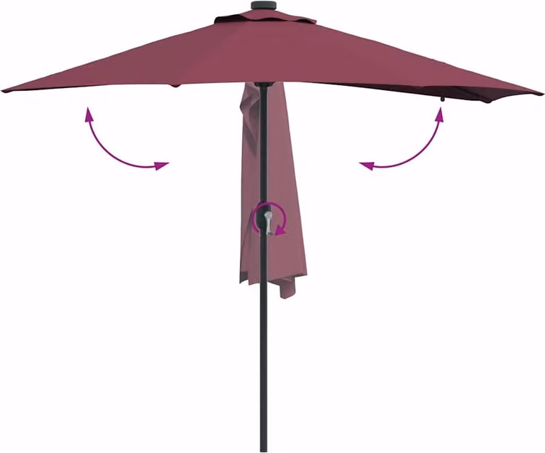 Ombrello da giardino Rosso Bordeaux 294 x 150 x 223 cm