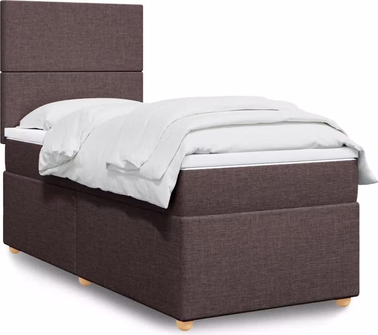 Maison Exclusive - Giroletto a Molle con Materasso Marrone Scuro 90x200 cm Tessuto