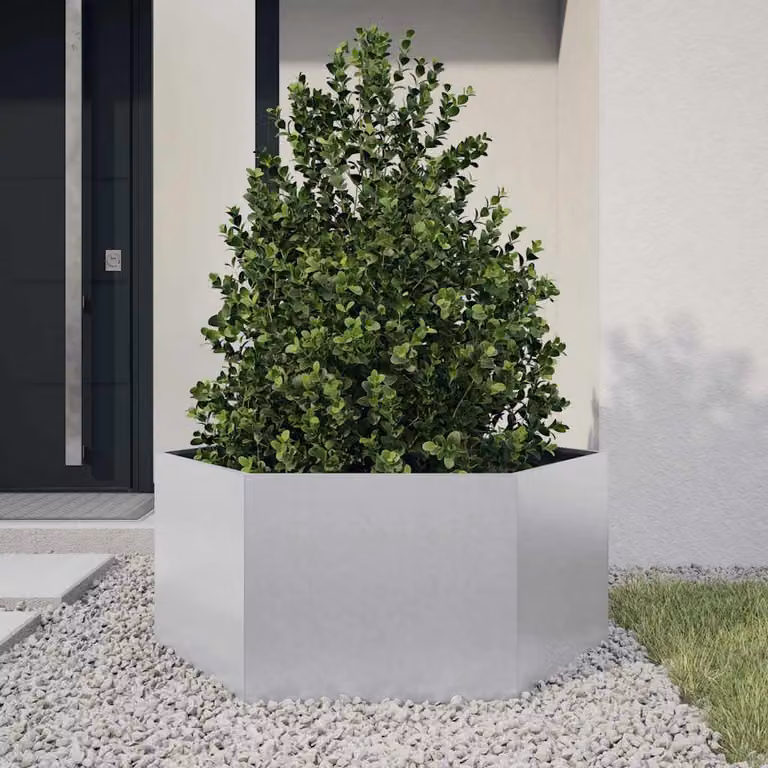 vidaXL Fioriera da Giardino Esagono 104x90x45 cm in Acciaio Zincato