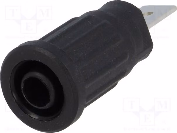1 presa nera, 32A, 34,8mm, 1kV, nichelata, con morsetti a banana da 4mm, resistenza 5mΩ, modello SEPB 6453 NI / SW