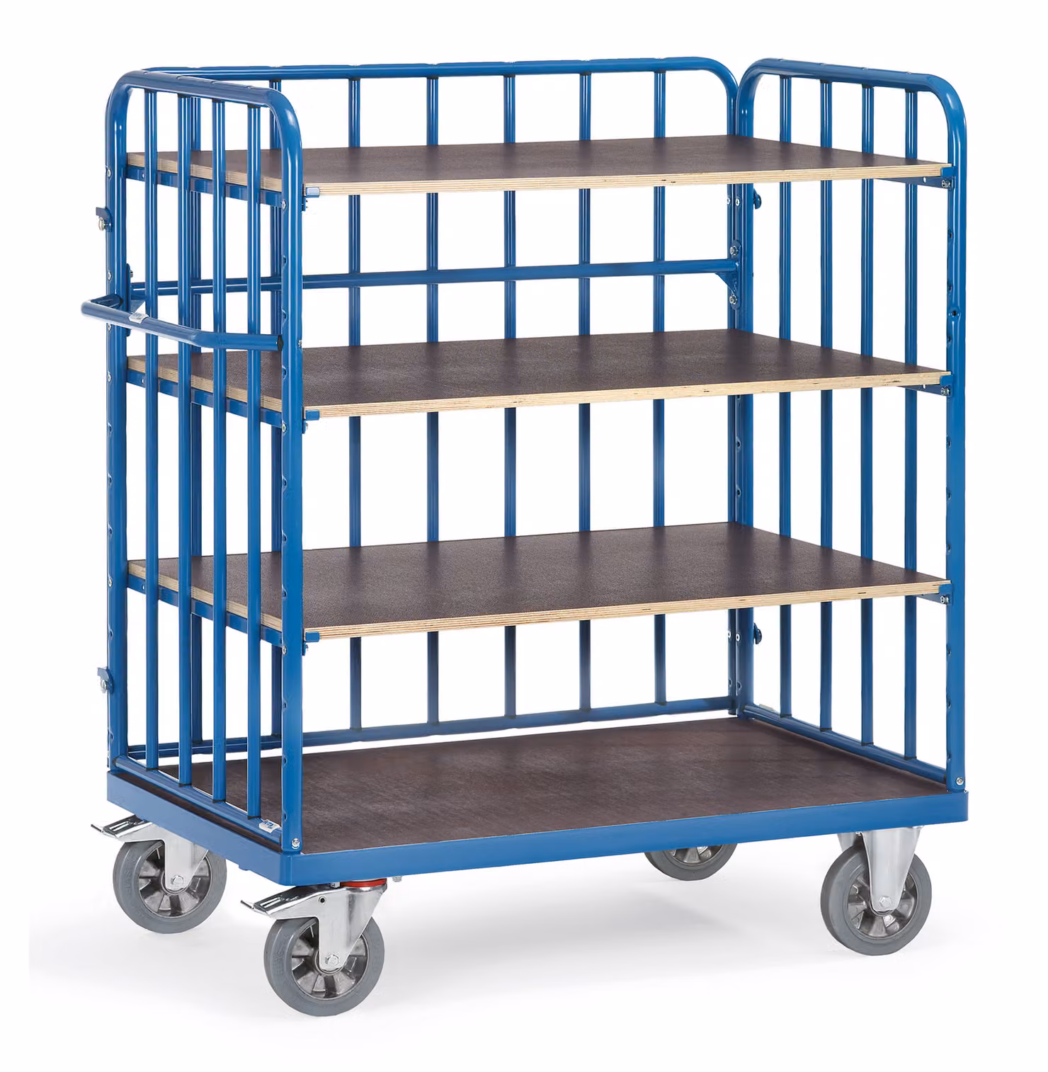 Fetra Super-MultiVario-Transporter Carrello a 4 ripiani con pareti terminali e una parete longitudinale 1000x700mm