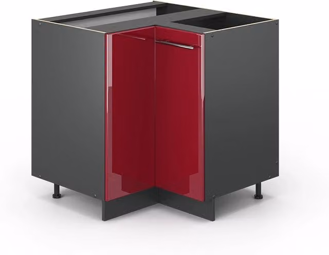 Mobile ad angolo cucina Fame-Line Bordeaux lucido/Antracite 80.5 cm senza piano di lavoro Vicco