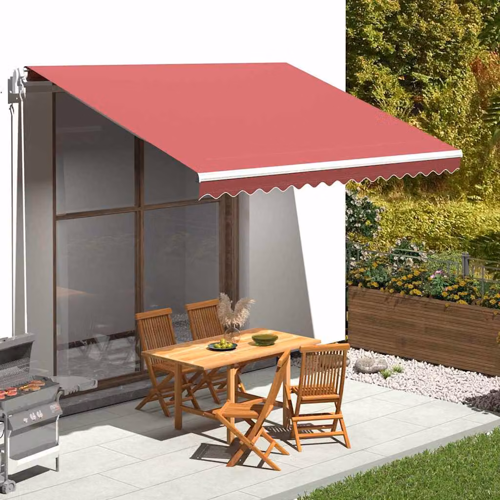 vidaXL Tessuto di Ricambio per Tenda da Sole in Poliestere Rosso Borgogna L 400 x P 350 cm