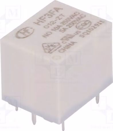 1 relè: elettromagnetico, 10A/277VAC. Bobina: 12VDC, 10A. Modello: HF3FA/012-ZT, elettrico