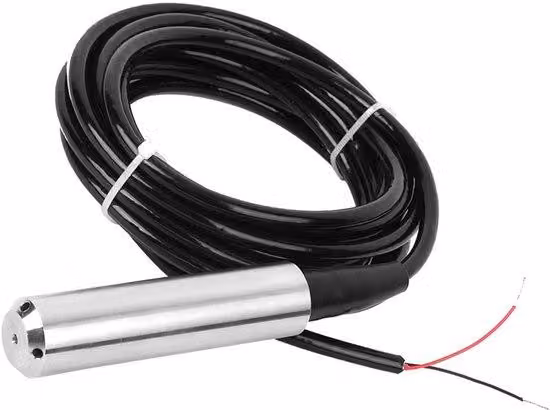 Sensore di livello dell'acqua in acciaio inossidabile - Grado di protezione IP68 - Campo di misurazione da 0 a 3 metri - Alimentazione 24 V DC - Uscita 4-20 mA