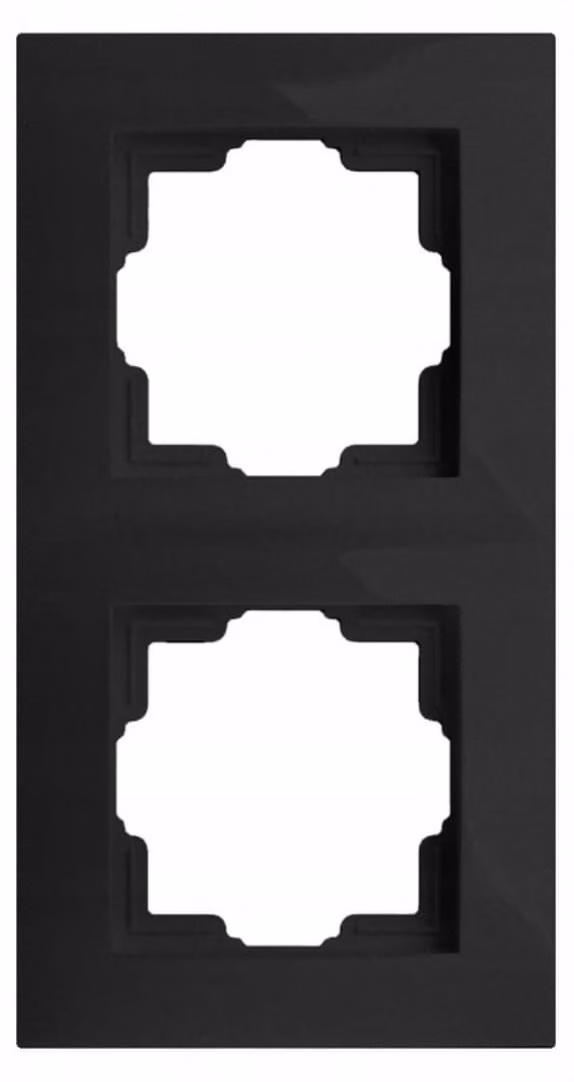 Telaio doppio Carla, verticale o orizzontale, per prese e interruttori, modello 1772-09, colore nero, marca EPN
