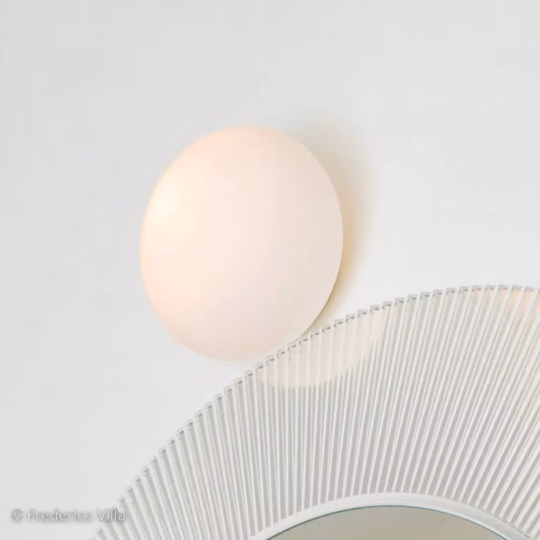 Artemide Applique da parete di design Dioscuri, dimmerabile, Bianco / Opale, Corridoio, Vetro, Design, Applique