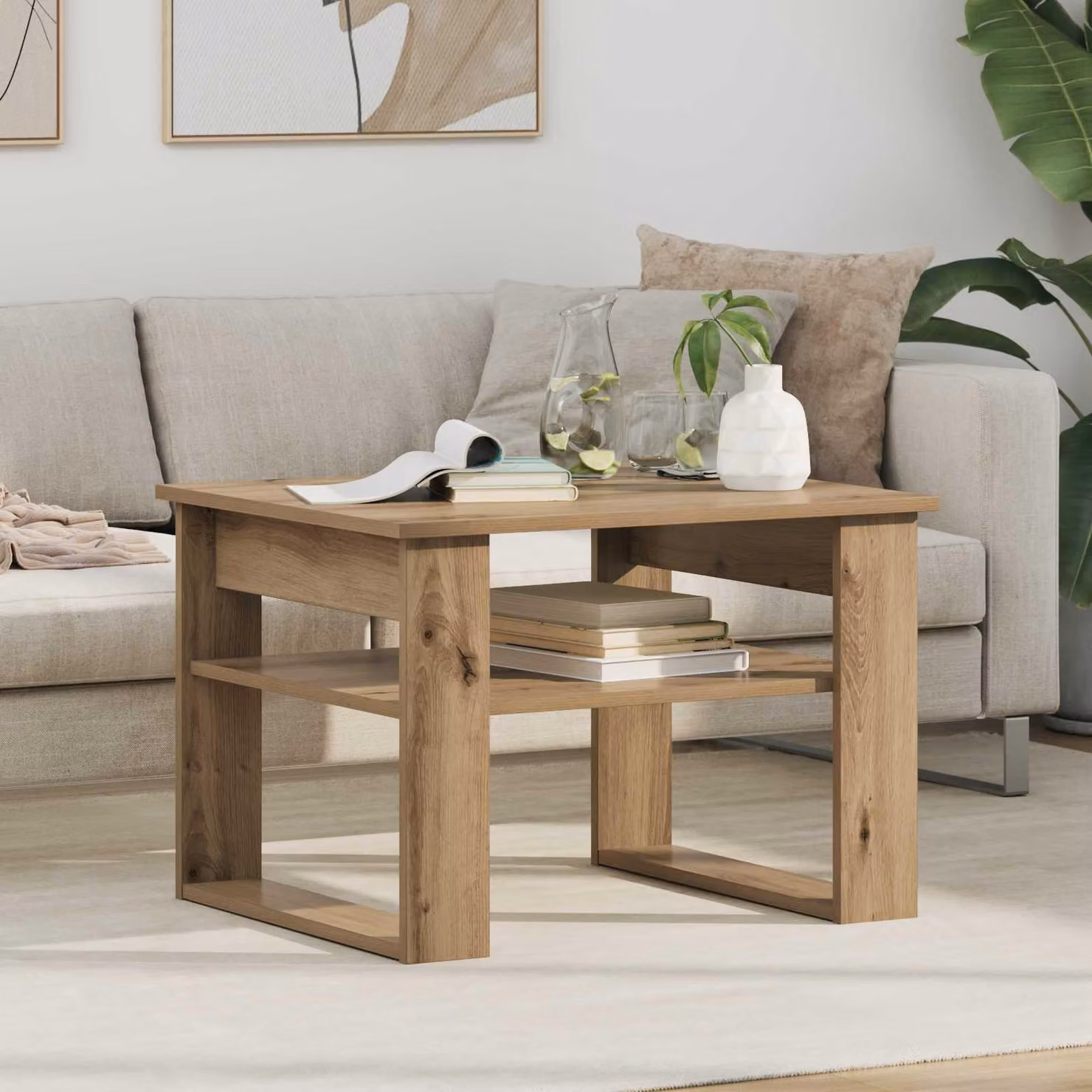 Maison Exclusive - Tavolino Artisan in rovere 64 x 54 x 44 cm Materiale ligneo
