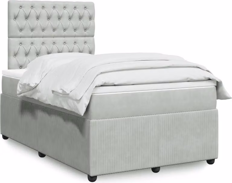 Maison Exclusive - Letto boxspring con materasso grigio chiaro 120x200 cm velluto