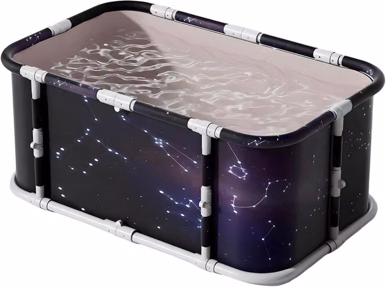 Vaschetta da bagno pieghevole portatile, dimensioni 115 x 60 x 50 cm, ideale per docce calde e bagni freddi