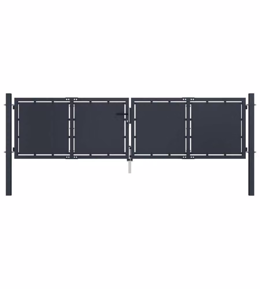 Cancello per Giardino in Acciaio 300x100 cm Antracite
