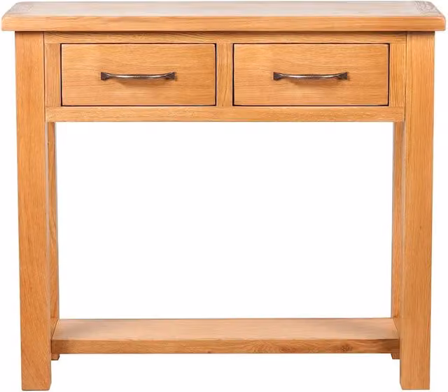 Tavolo Consolle Design In in Rovere Marrone con Finitura Opaca, L 83 cm x P 30 cm x H 73 cm