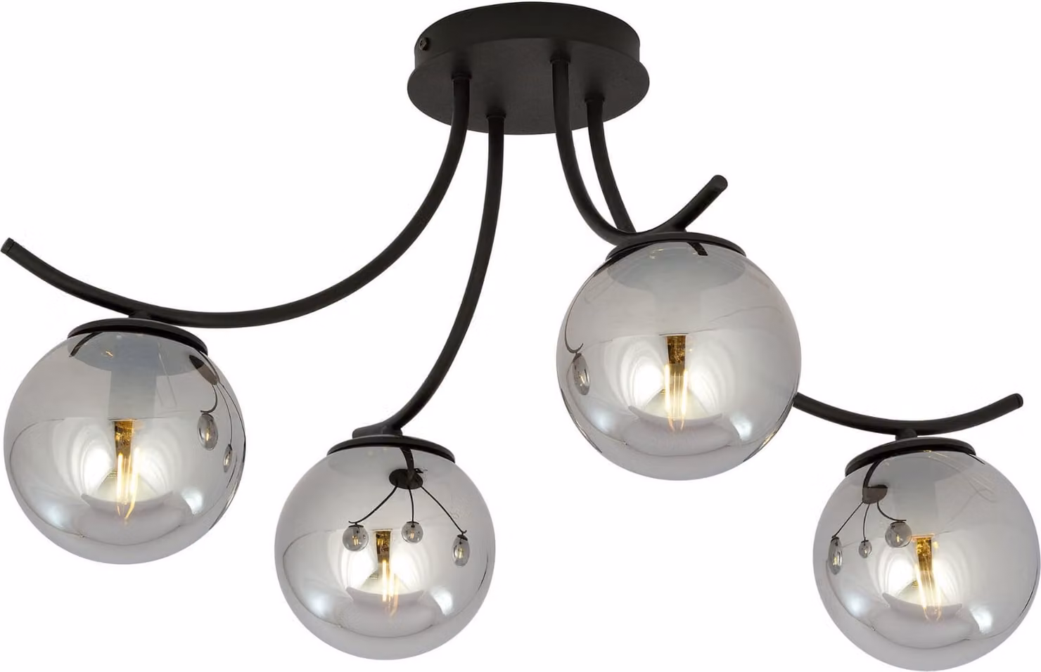 Lampada da soffitto Emibig 4xE14 40W BOSTON 4 NERO/GRAFITE 1110/4