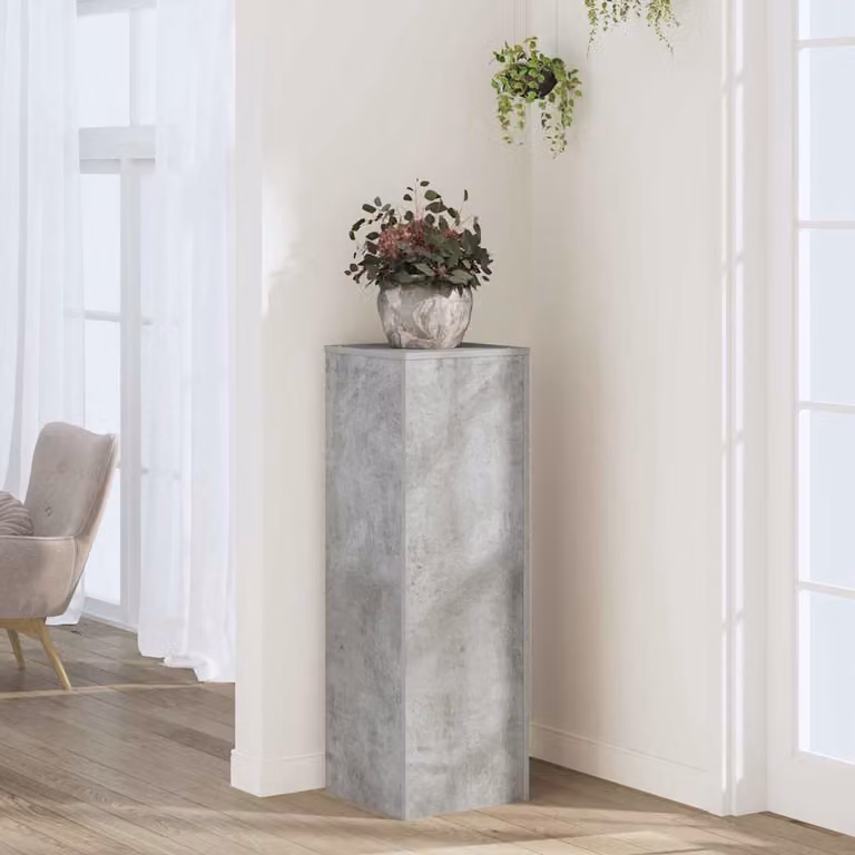 vidaXL Supporto per Piante Moderno in Truciolato Grigio L/P/H: 33 x 33 x 100 cm