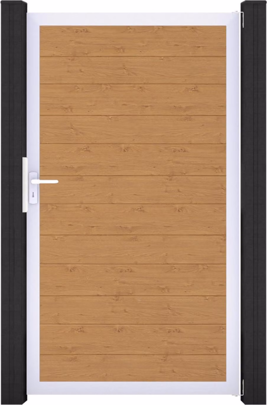 GroJa BasicLine sistema ad innesto in PVC stretto porta singola universale con telaio in alluminio asteiche_natur