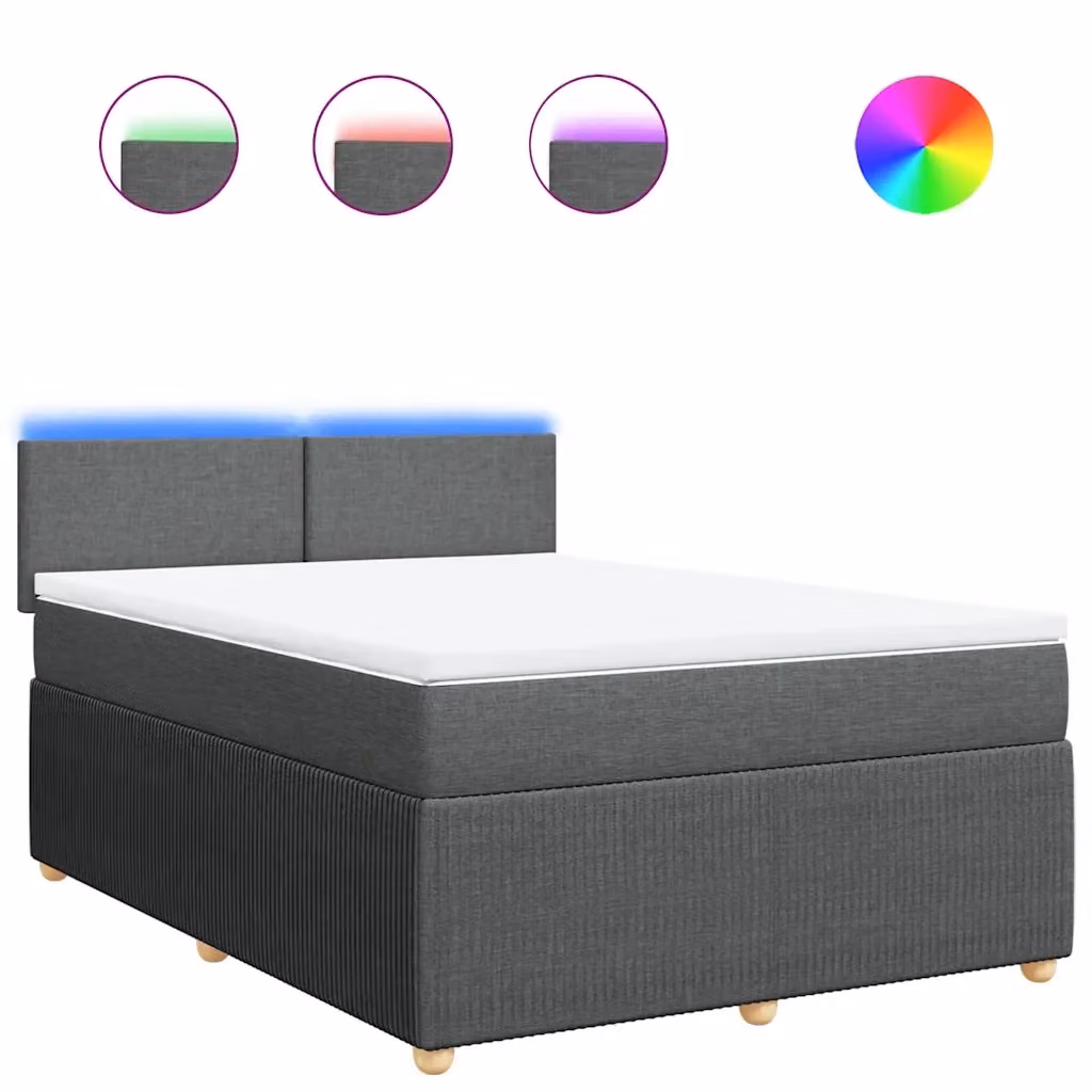 Letto Ibrido Moderno vidaXL con Materasso Grigio e Bianco L/P: 140 x 200 cm – 2
