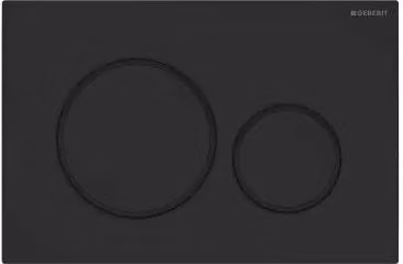 Placca di comando Geberit Sigma20 con scarico combinato in plastica nero opaco e inserti nero lucidi