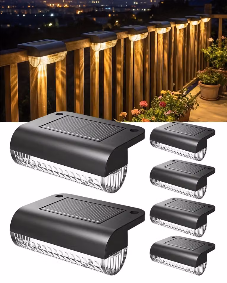 Set di 6 luci solari per esterni, grado di protezione IP65, LED, luce bianco caldo, ideali per giardino e balcone