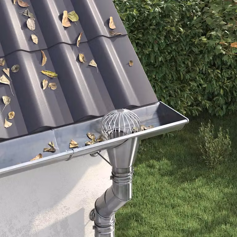 Set di 2 pezzi di protezione per foglie per grondaia vidaXL in acciaio inossidabile colore argento