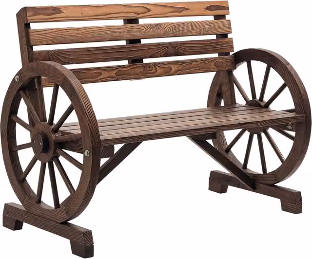 Panchina da giardino Minimal in legno di abete marrone scuro L: 105.5 cm, P: 56 cm, H: 79 cm – 1
