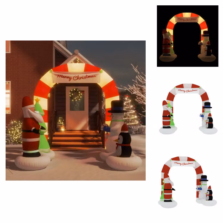 vidaXL Arco gonfiabile di decorazione natalizia con LED 260 cm - Illuminazione natalizia