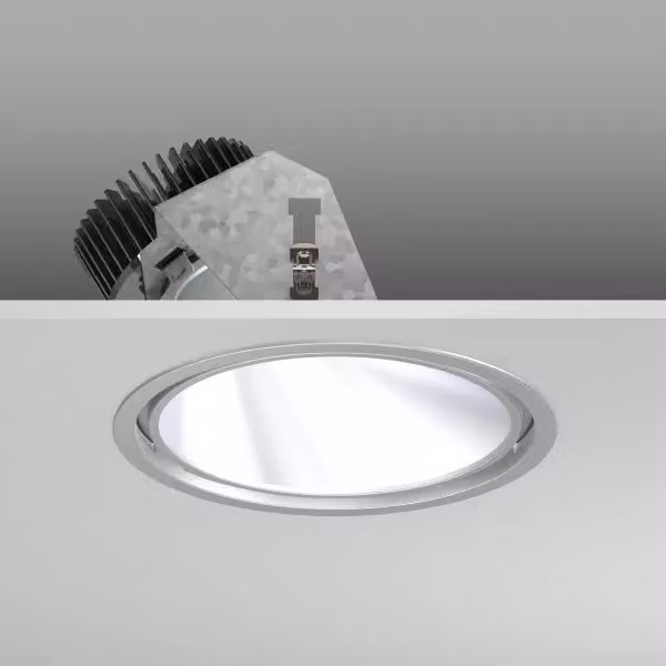 RZB Pascala EVO Round, 30 W, 2450 lm, 827-865, argento, faretti da incasso DALI, D 241 H 2 901565.004.2.76
