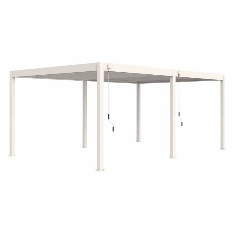 Pergola bioclimatica autoportante Ombréa VS Bianco con 2 tende, dimensioni 4x6 m – 2