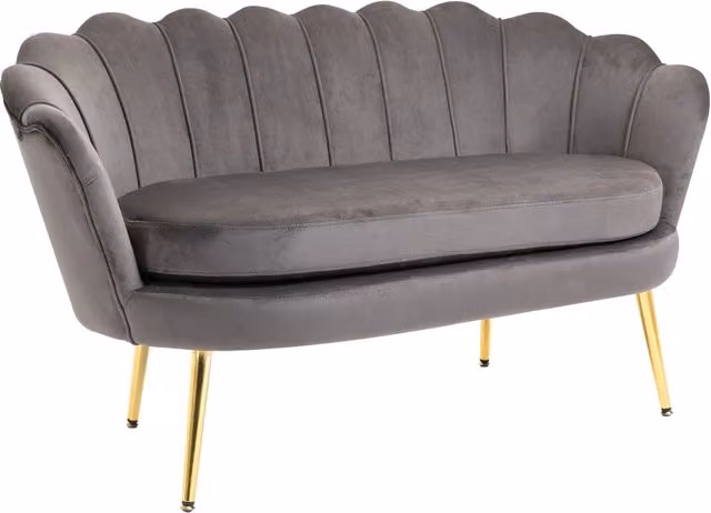 Divano 2 Posti 130x63x73 cm in Velluto Grigio