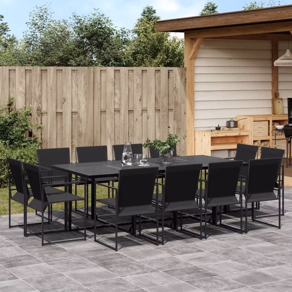 Maison Exclusive - Set da Pranzo da Giardino 13 pz Nero in Textilene