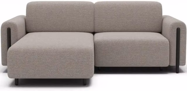 Divano ad angolo convertibile MEUBLORAMA ARVESSA beige sabbia con contenitore e funzione letto, lato sinistro, L 244 cm x P 154 cm x H 95 cm