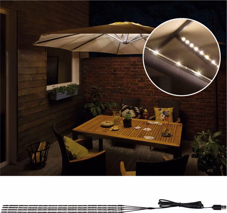 Paulmann USB LED Stripe Parasole-Luce Paralume set base 4x40cm