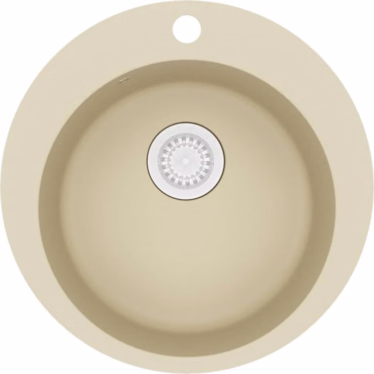 Lavello da Cucina in Granito Vasca Singola Tonda Beige