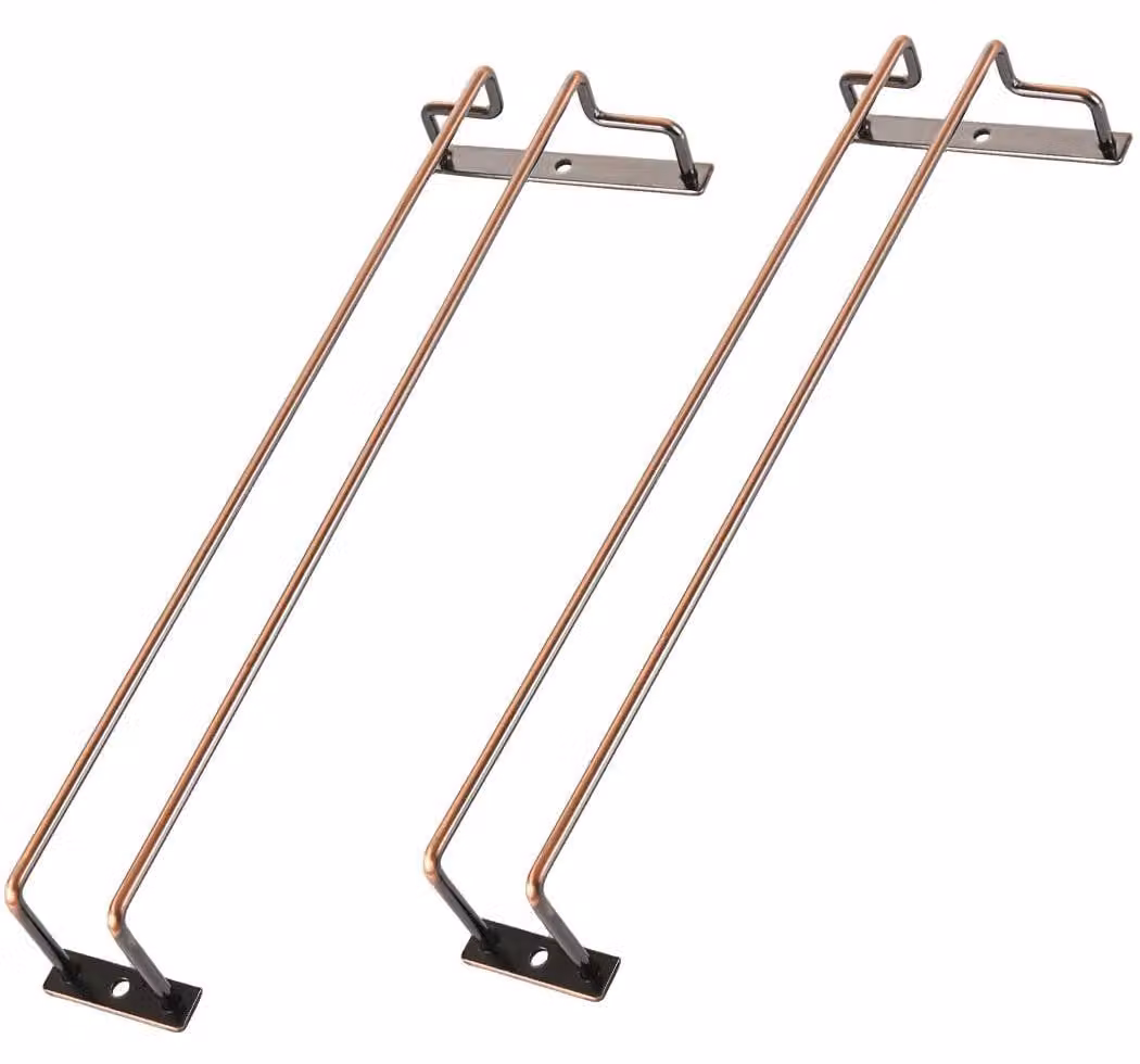 Porta bicchieri in bronzo - Clip per vetro - Supporto per vetro da bagno - Set da 2 - Facile da installare - Decorativo e funzionale