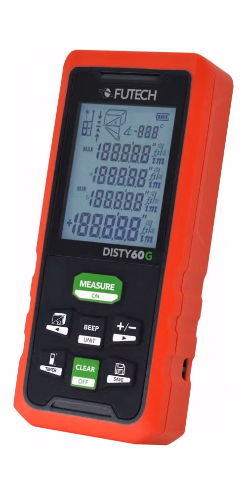 Telemetro laser DISTY 60 GREEN 0,05 b.60m ± 2mm IP 54 FUTECH