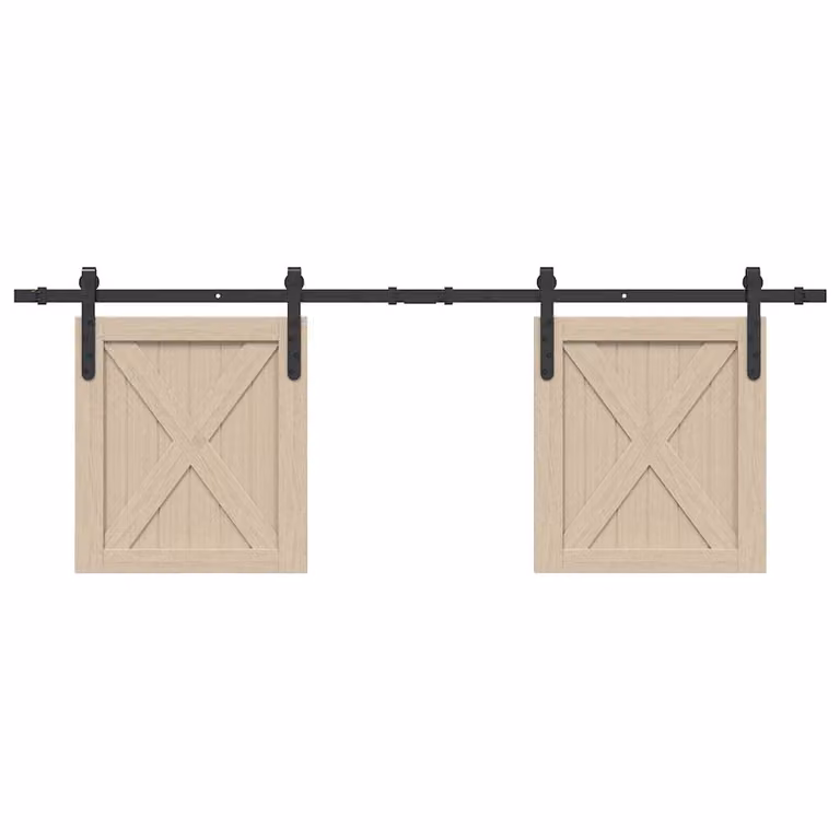 Kit Anta Scorrevole per Armadio vidaXL in Acciaio al Carbonio Nero Opaco 152 cm