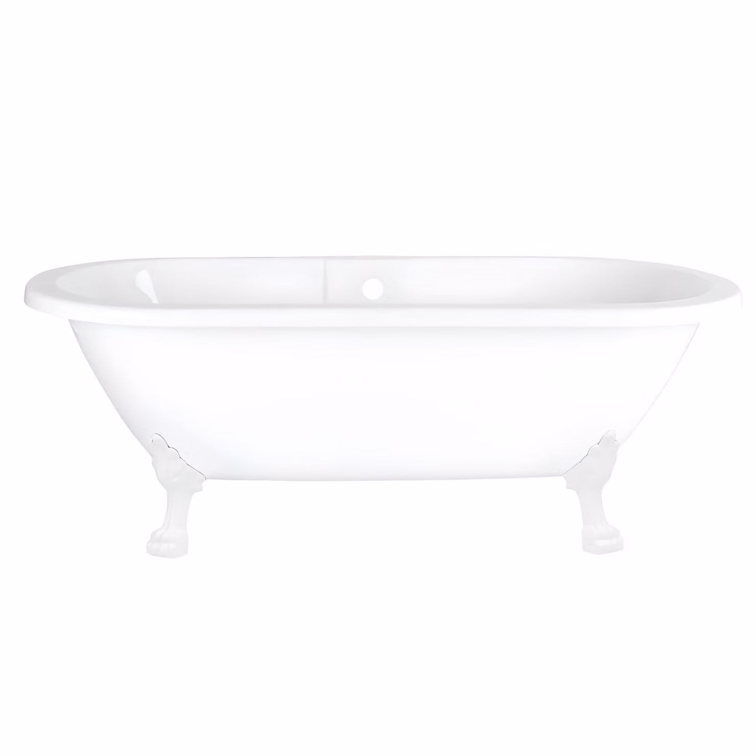 Vasca da Bagno Freestanding a Doppia Estremità con Bordo Arrotondato - 1780 x 825mm con Piedini a Zampa di Leone Bianchi - Legend