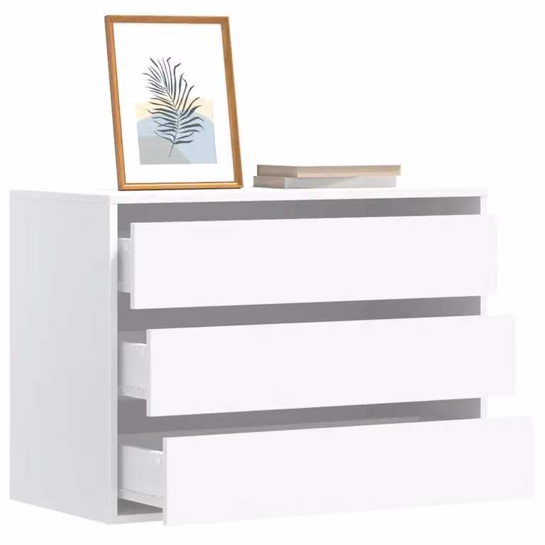 Cassettiera bianca vidaXL in legno multistrato da appendere a parete L: 80 cm, P: 41 cm, H: 58 cm