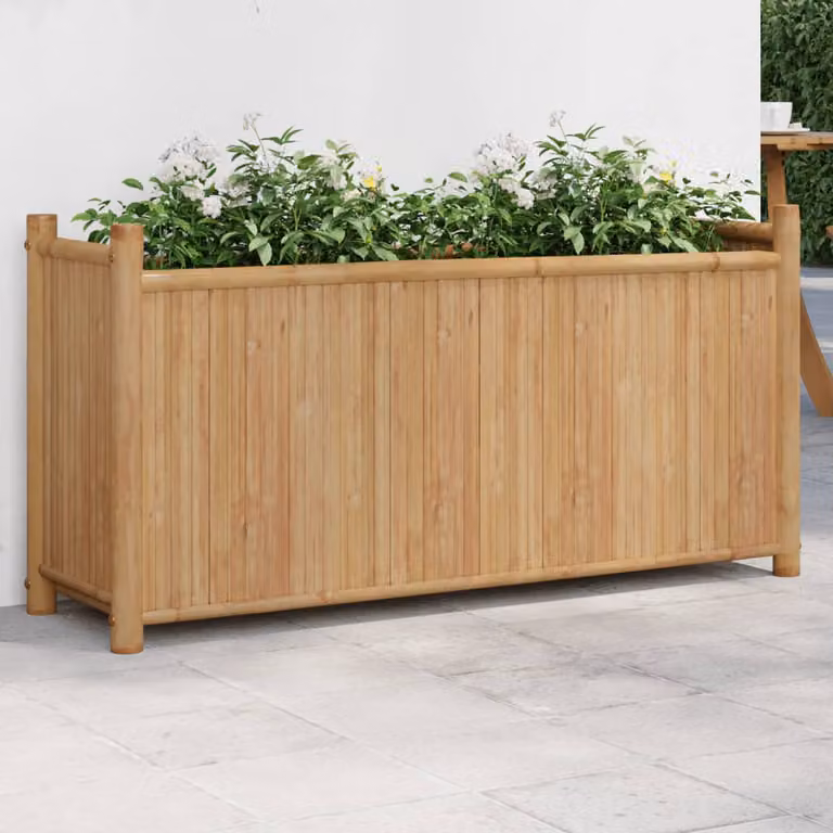 Fioriera rialzata in legno vidaXL, colore marrone/beige, L 100 x P 30 x H 50 cm